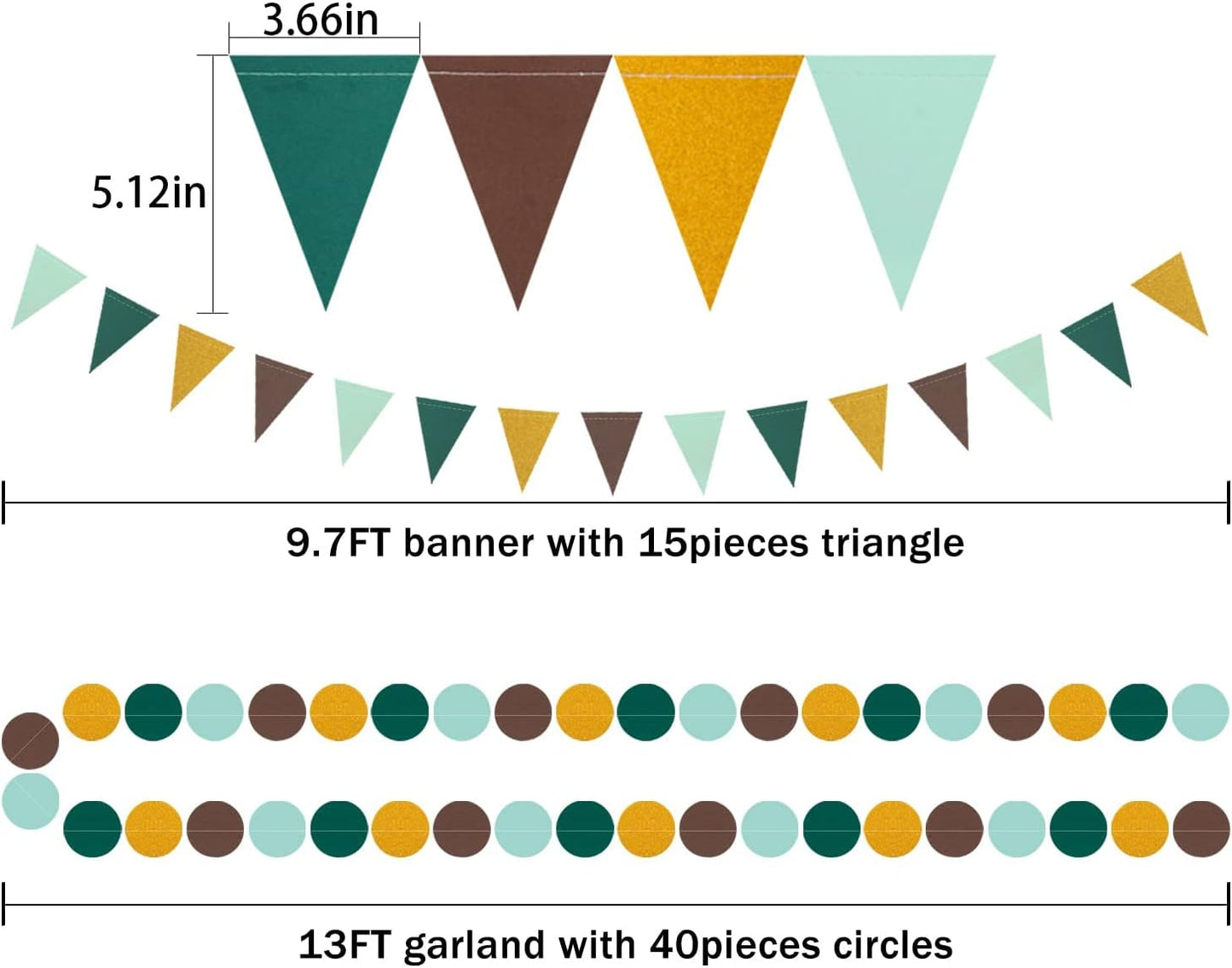 Sage Green Gold Party Decorations - 30pcs Hanging Decoration Birthday Party Tissue Paper Flowers Wedding Pennant Banner Neutral Baby Shower Circle Dots Garland Engagement Tassel Bridal Shower Decor