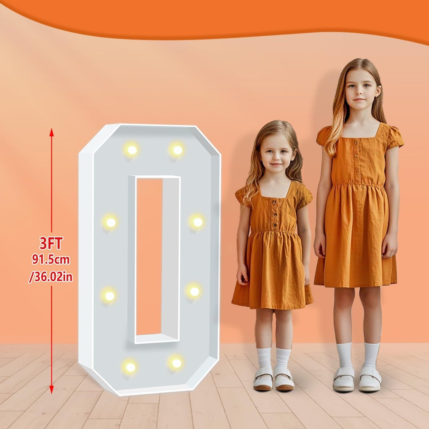 3FT Marquee Light Up Letters, Warm White Light Up Letters O, Large Marquee Letter for Party Decorations, Mosaic Light Up Signs, One Sign for First Birthday Wedding Holiday Decor