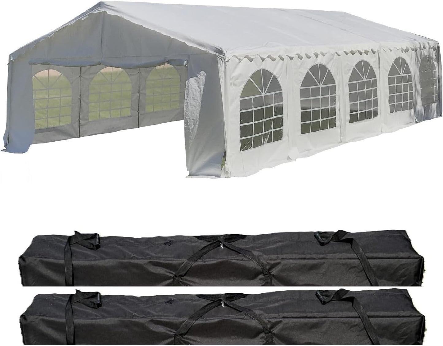 DELTA 32'x16' Budget PE Party Tent - B Model,+ (2) Long Storage Bags Tents for Parties Outdoor Large Commercial Canopy Wedding Event Tents with Removable Sidewalls for Patio Outdoor Events
