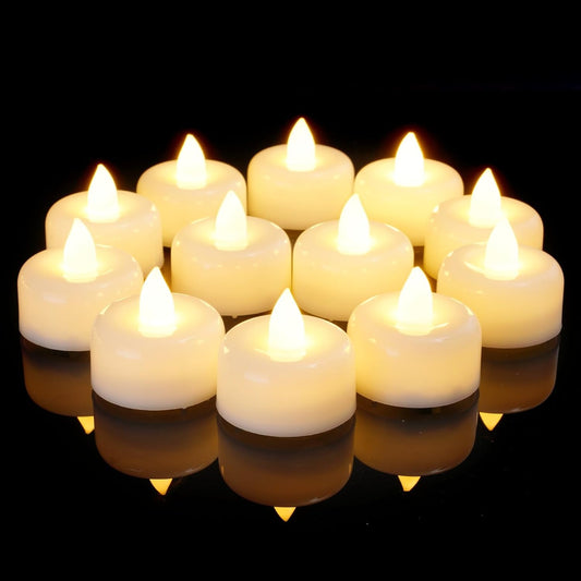 Amagic 50Pack Flameless LED Tea Lights Candles Battery Operated, Electric Fake Tealight Candles for Votive, Halloween, Christmas, Home Decor, Wedding, Table Decor (50Pack)