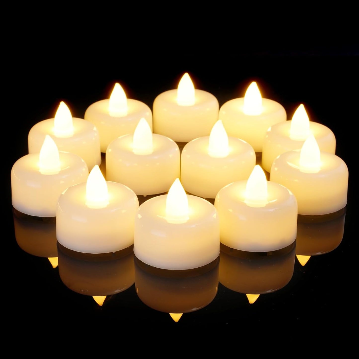 Amagic 100Pack Flameless LED Tea Lights Candles Battery Operated, Electric Fake Tealight Candles for Votive, Halloween, Christmas, Home Decor, Wedding, Table Decor (100Pack)