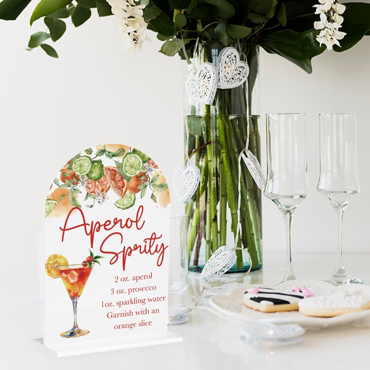 Aperol Spritz Decor Sign for Wedding Acrylic Arch Wedding Bridal Shower Baby Shower Welcome Table Signs for Ceremony and Reception Decor Aperol Spritz Party Decorations Gift 7 x 5 Inches