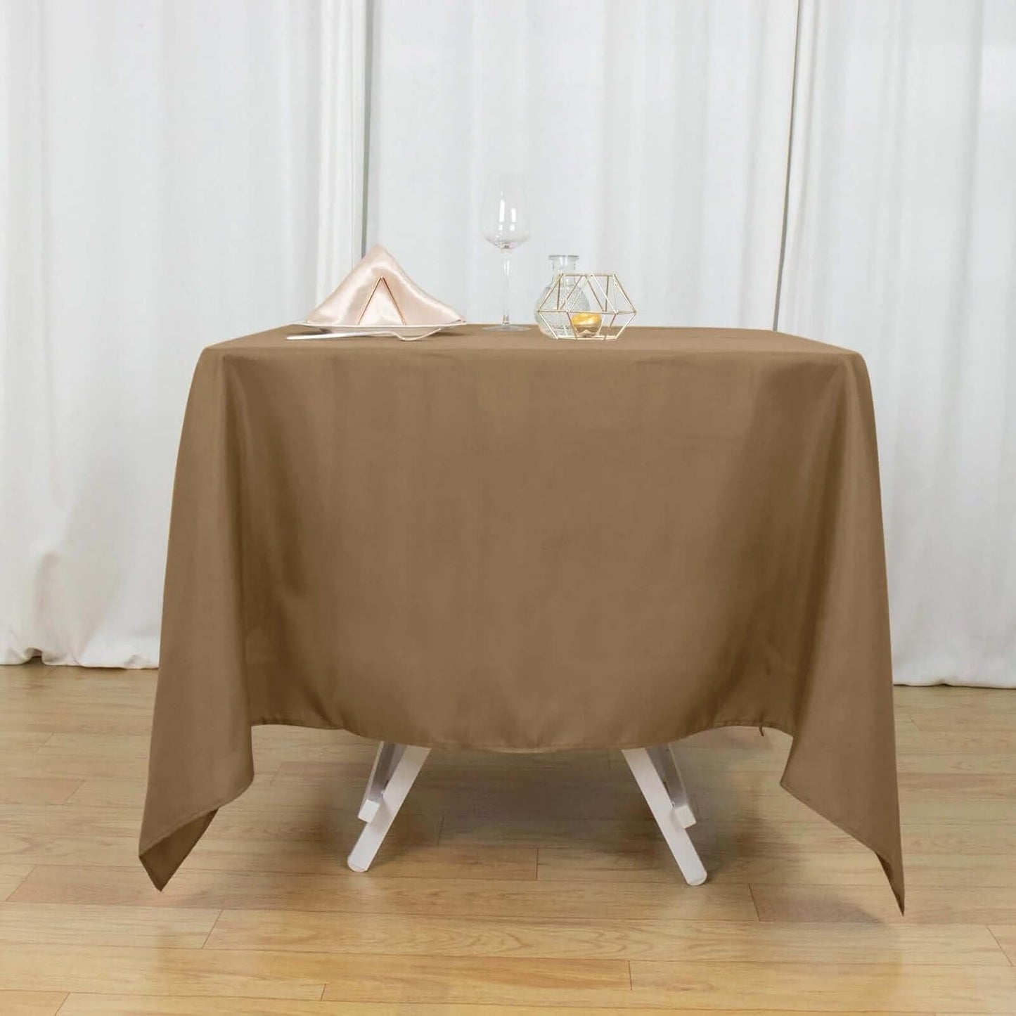 Efavormart 70" Square Linens Taupe Wholesale Linens Polyester Square Linen Tablecloth for Wedding Banquet Party Restaurant