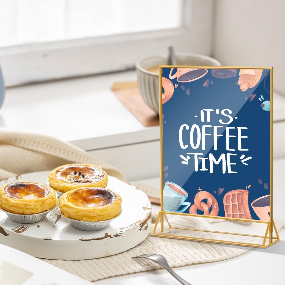 Acrylic Sign Holder 8.5X11 Clear Sign Holder,Double Sided Flyer Holder, Table Menu Holder Display Stand for Wedding Table Number (6pcs)