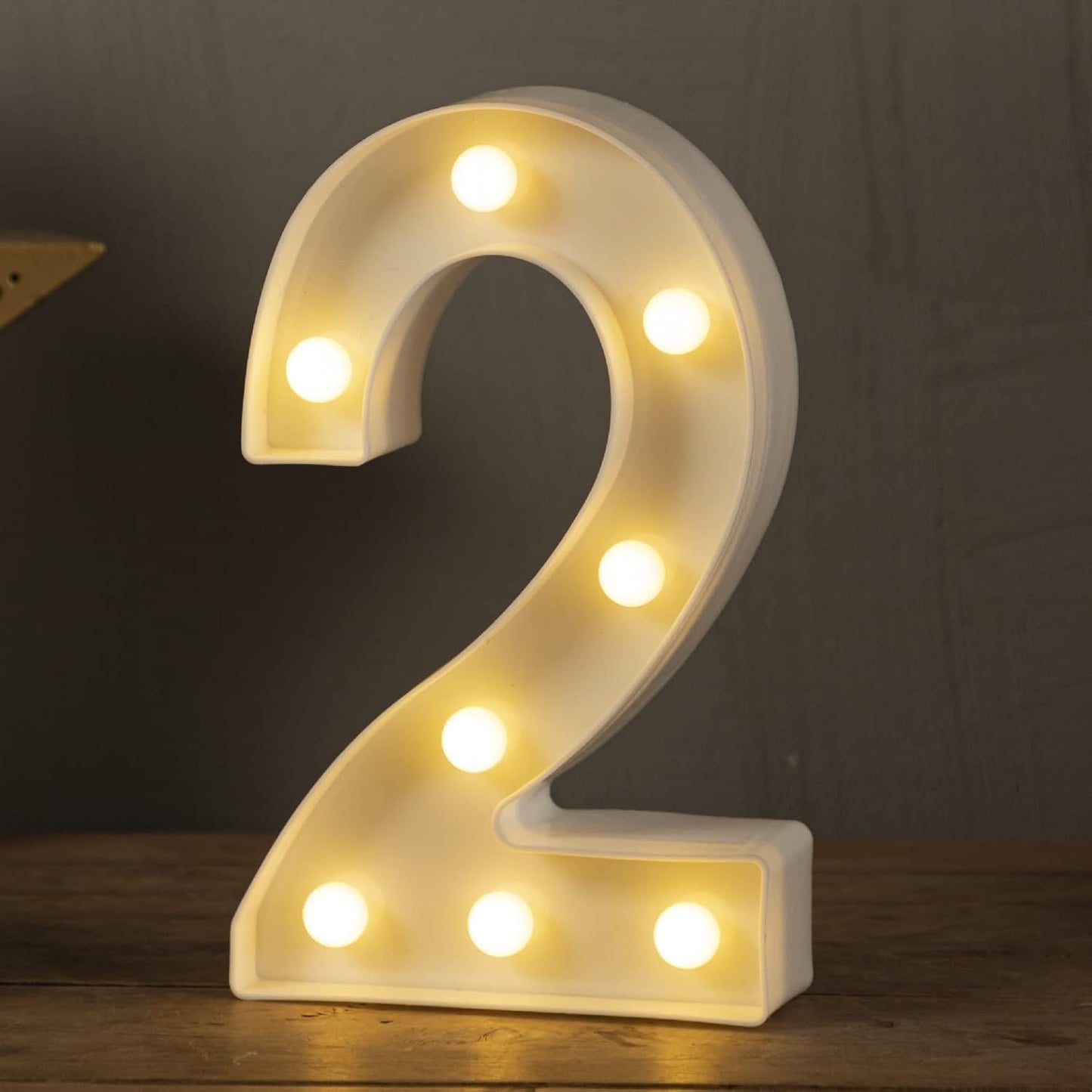 HXWEIYE Light Up Numbers-2, LED Marquee Number Lights Sign 26 Alphabet and 10 Number Big Light Led Letters for Party Birthday Bar Battery Powered Christmas Decor Letter Lights (Warm White)