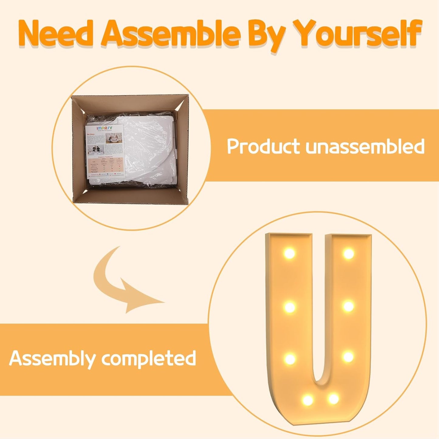 Marquee Letters 3 Feet Tall Large Light Up Letters U Happy Birthday Decorations Marry Me Engagement Party Decor Yellow Light Birthday Decorations Balloon Arch Kit Foam Sign U