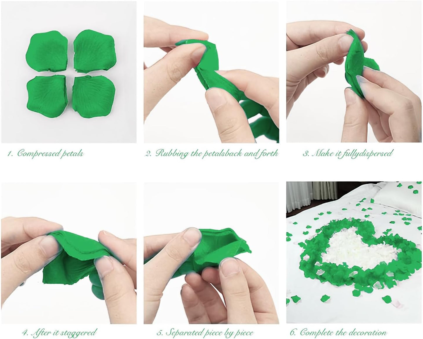 1000 Pieces Artificial Silk Rose Petals Flower Decoration Wedding Party (Light Green)