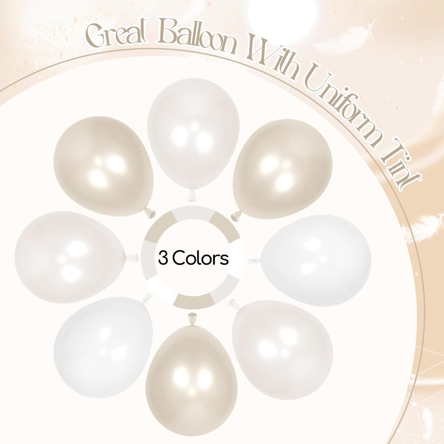 60pcs Double Stuffed Pearl Balloons 12inch, Pearl White Balloons, White Latex Balloon for Wedding Bridal Baby Shower Birthday Party Decorations
