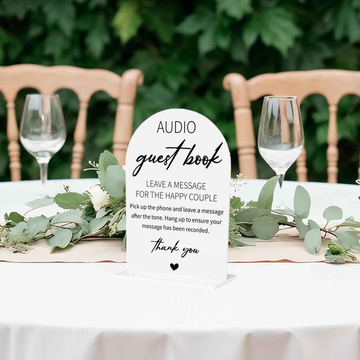Audio Guest Book Sign for Wedding Acrylic Arch Wedding Bridal Shower Baby Shower Welcome Table Signs for Ceremony and Reception Decor 7 x 5 Inches