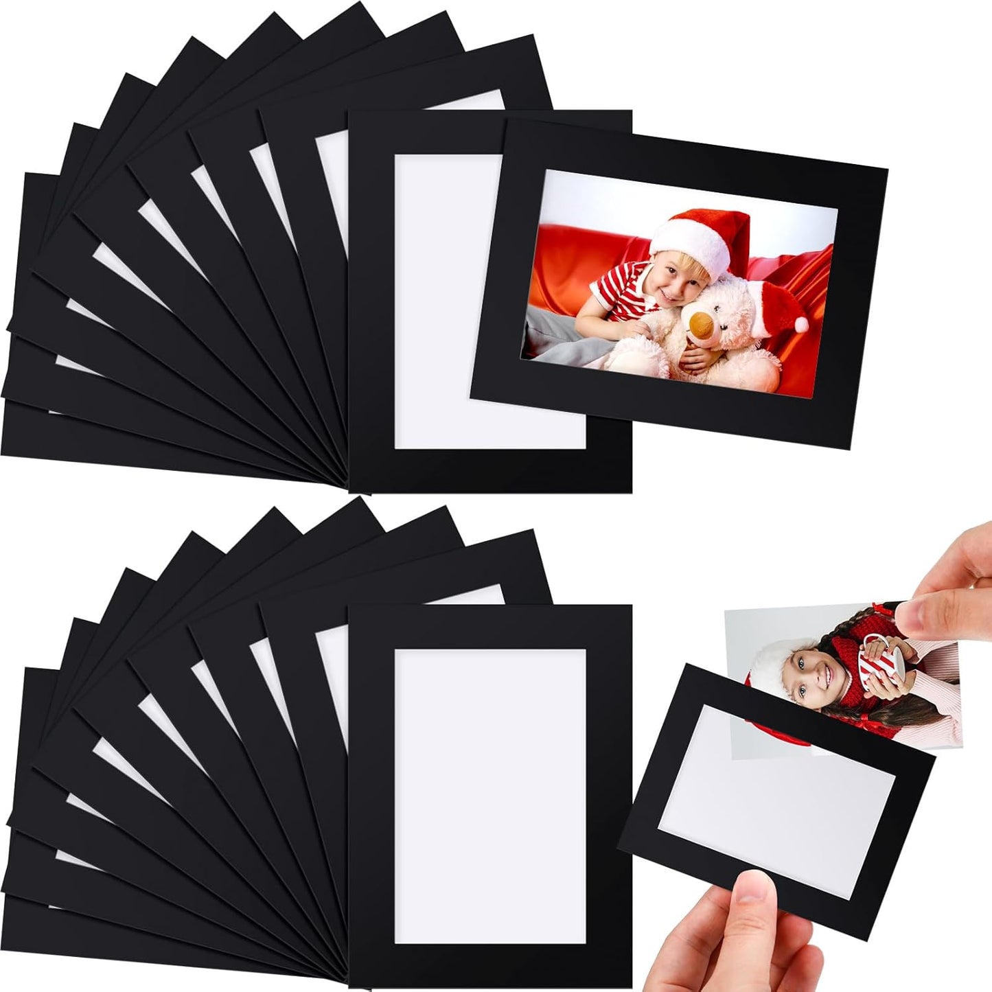 Soaoo 60 Pcs Magnetic Picture Frames Wallet Size 2.5 x 3.5 Inches Reusable Magnetic Photo Sleeves Picture Frame Holder for Home Cabinet Office Graduation Xmas Anniversary Classroom(Black)