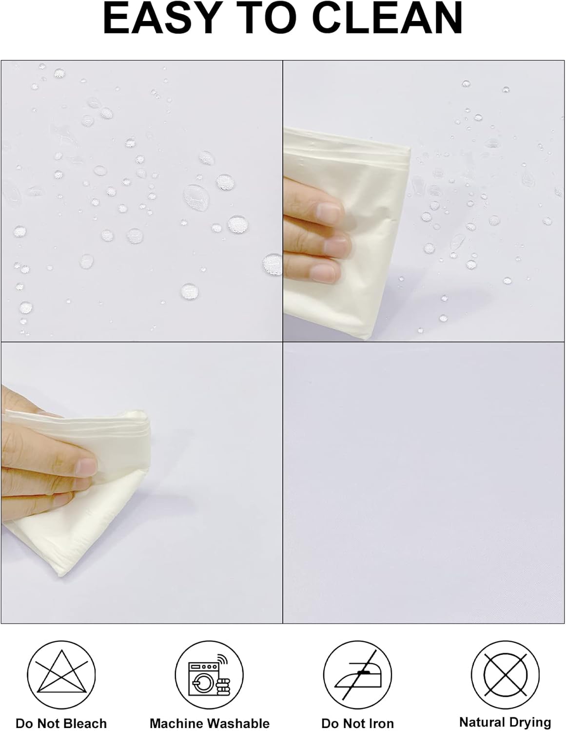 Fokitut 12 Pack Waterproof Round Tablecloth, 108 Inch, Stain Resistant and Wrinkle Polyester Table Cloth, Fabric Table Cover for Kitchen Dining, Wedding, Party, Holiday Dinner-White