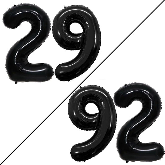 GOER Number 29 Balloons for 29th Birthday Party Decorations,42 Inch Jumbo Foil Helium 92 Balloons for 92nd Birthday Party Decoration (Black)