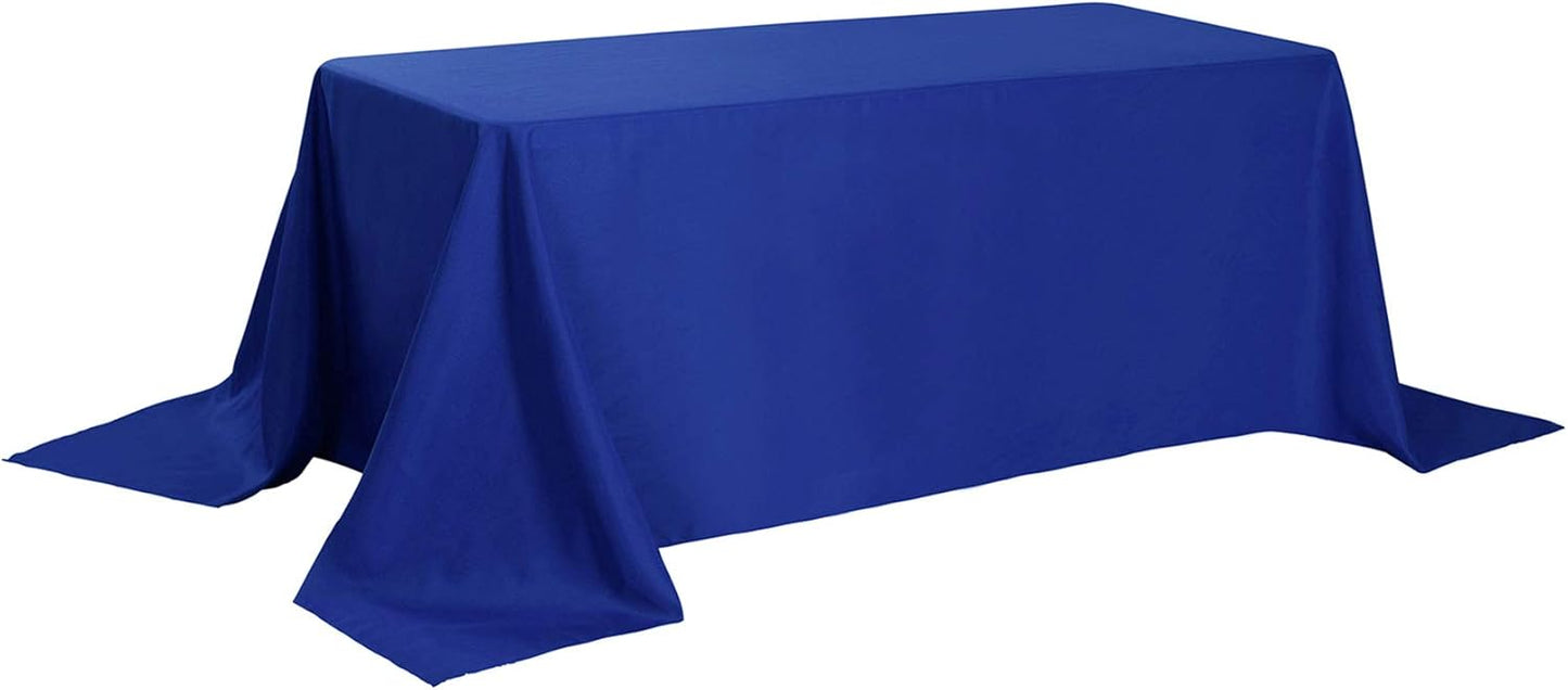 Rectangle Tablecloth 90x156 inch Washable Polyester Fabric Table Cloth for Wedding Party Dining Banquet Decoration（90x156, Royal Blue）