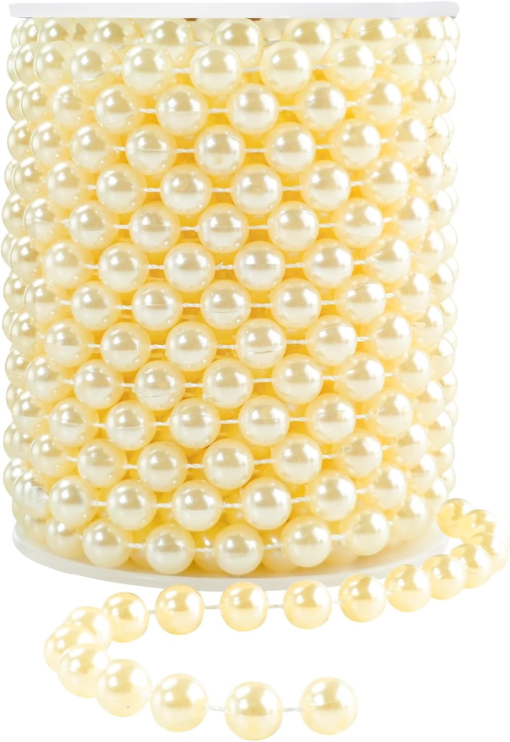 Faux Ivory Pearl Garlands - 10mm Christmas Tree Beads - 11 Yards Strands - Wedding/Christmas Decoration