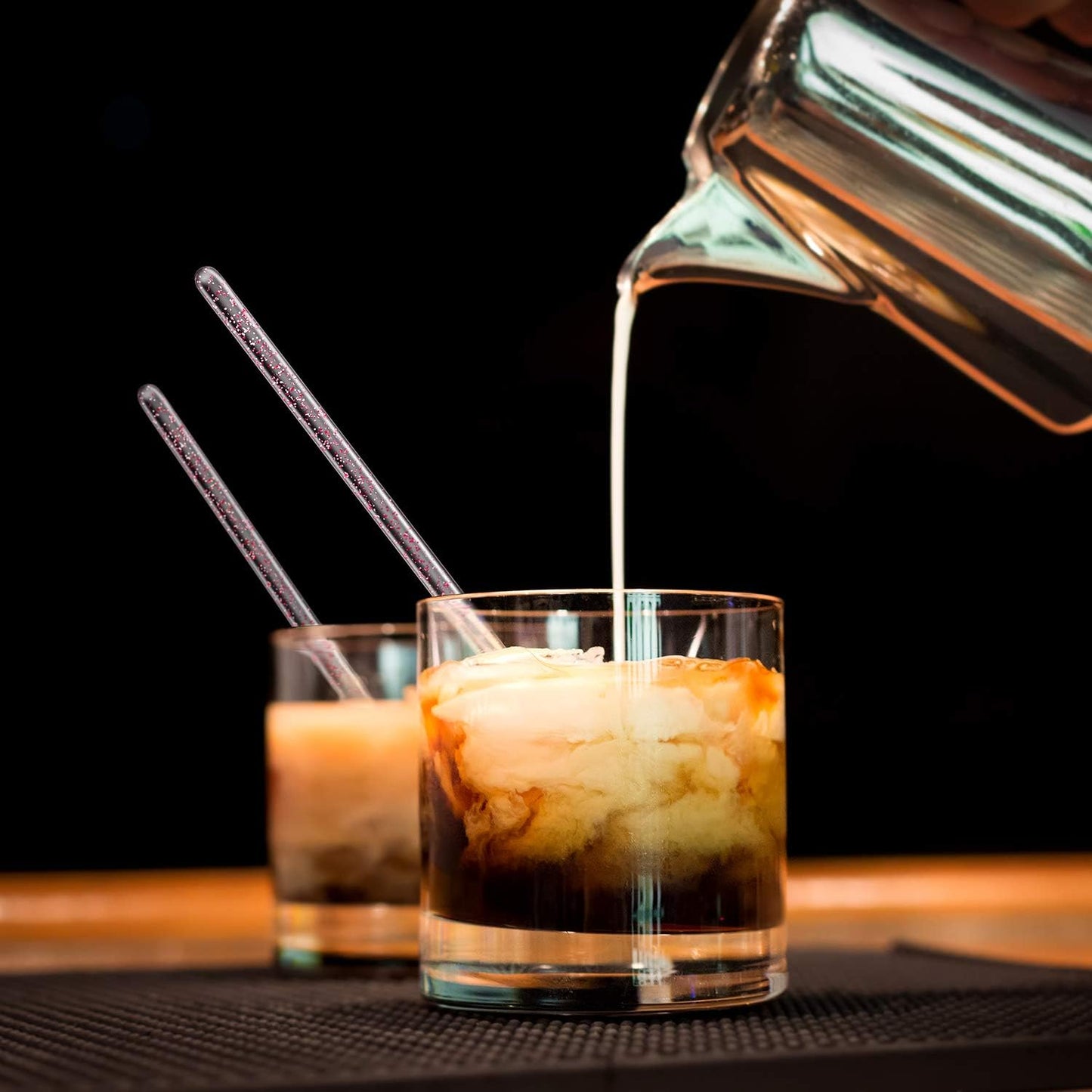 100 Pieces Disposible Plastic Round Top Crystal Swizzle Sticks (Red)