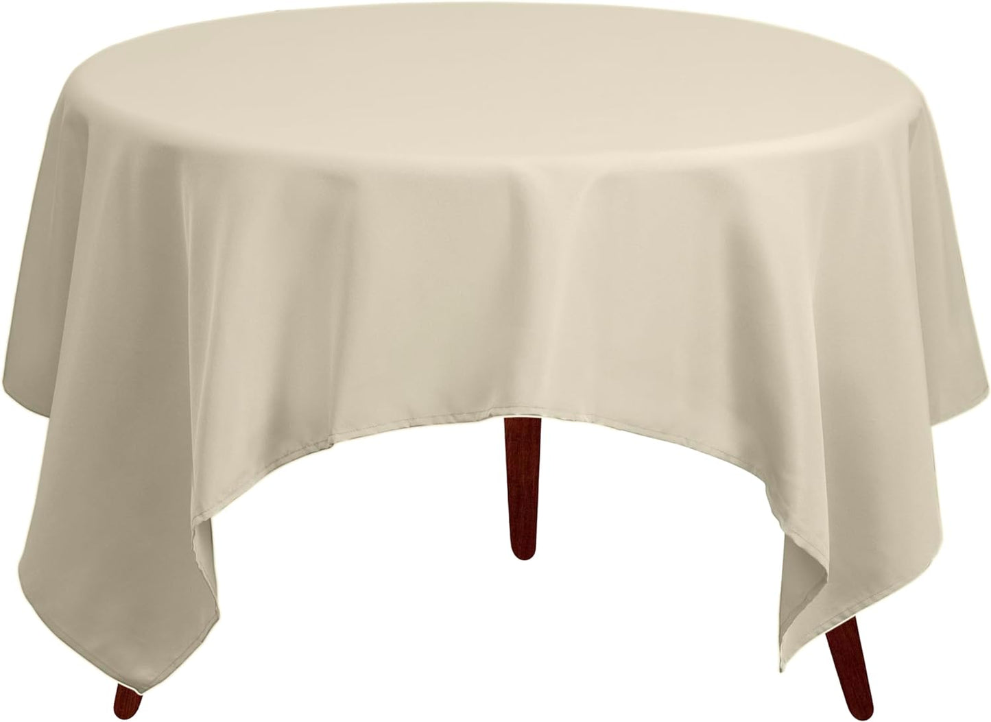 Gee Di Moda Square Tablecloth - 70 x 70 Inch Ivory Table Cloth for Medium Square or Round Tables - Heavy Duty Washable Fabric - for Buffet Table, Holiday Party, Dinner, Wedding & Baby Shower