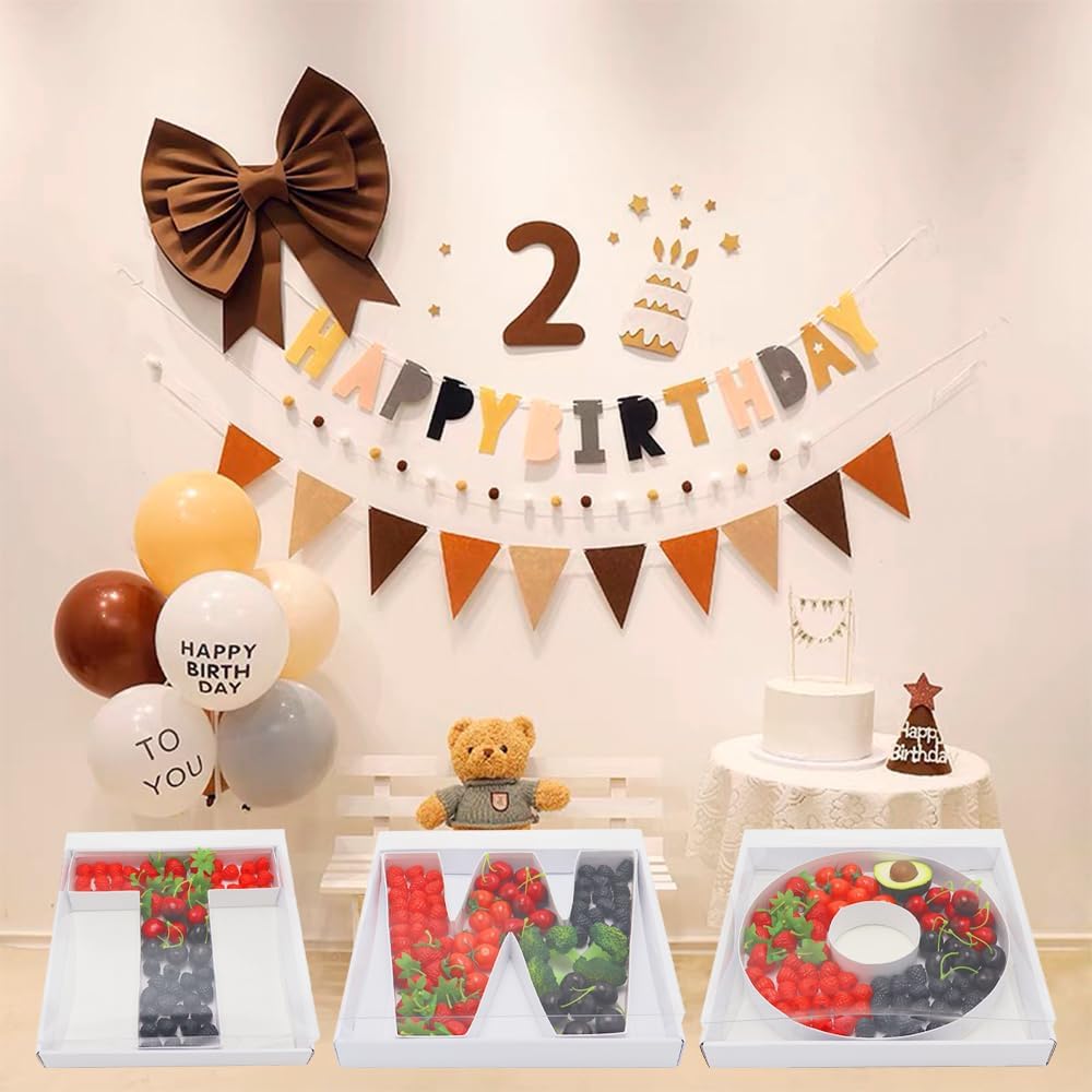 12" Fillable Cardboard Letter Charcuterie Gift Cupcake Box With Cover Sweets Packaging (T)