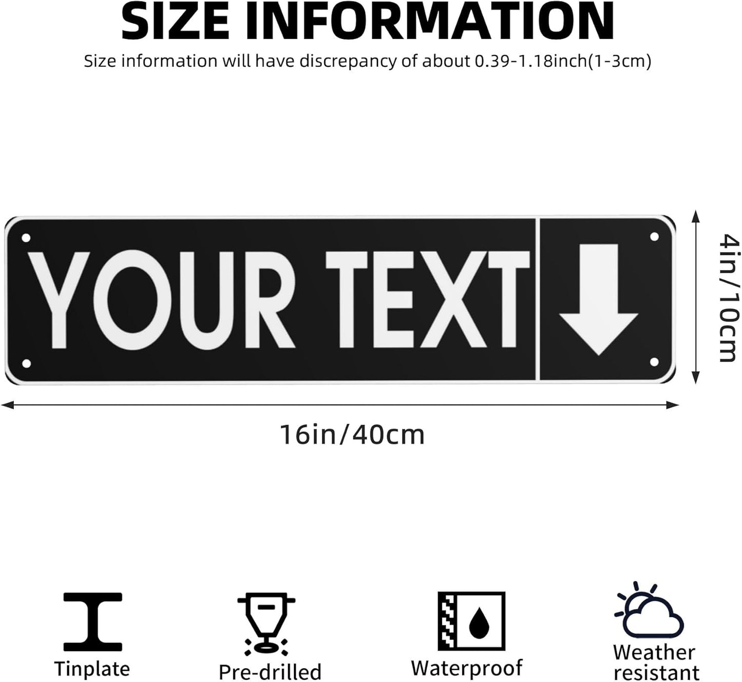 Custom Vintage Metal Sign Personalized Direction Street Signs with Text Logo Image Rust-Resistant Fade Resistant Aluminum Sign for Home Office Outdoor Business