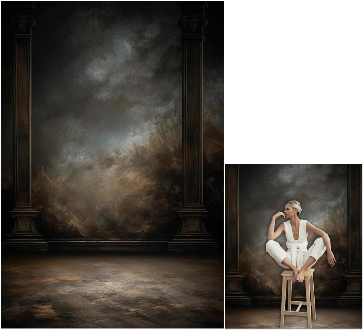 10x10ftDark Vintage Photography Backdrops Portrait Photo Backdrop Wedding Bridal Show Birthday Background for Studio Props