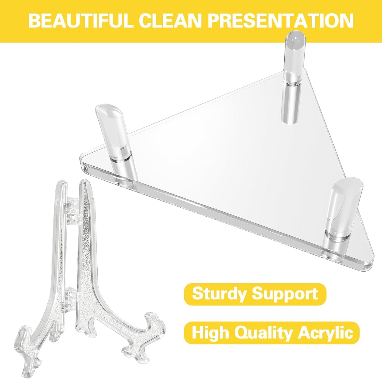 Ball Display Stand with Card Display Stand, Transparent Acrylic Sleek Holder for Different Size Basketball, Soccer Ball, Football, Small Easel Holder Stand for Trading Card Holder-1 Pack