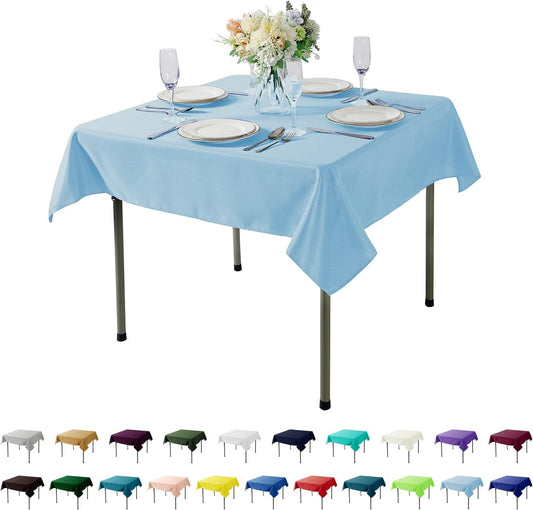 Cupuamon Square Tablecloth 70x70 inch Washable Polyester Fabric Table Cloth for Wedding Party Dining Banquet Decoration（70x70,Blue Mist）