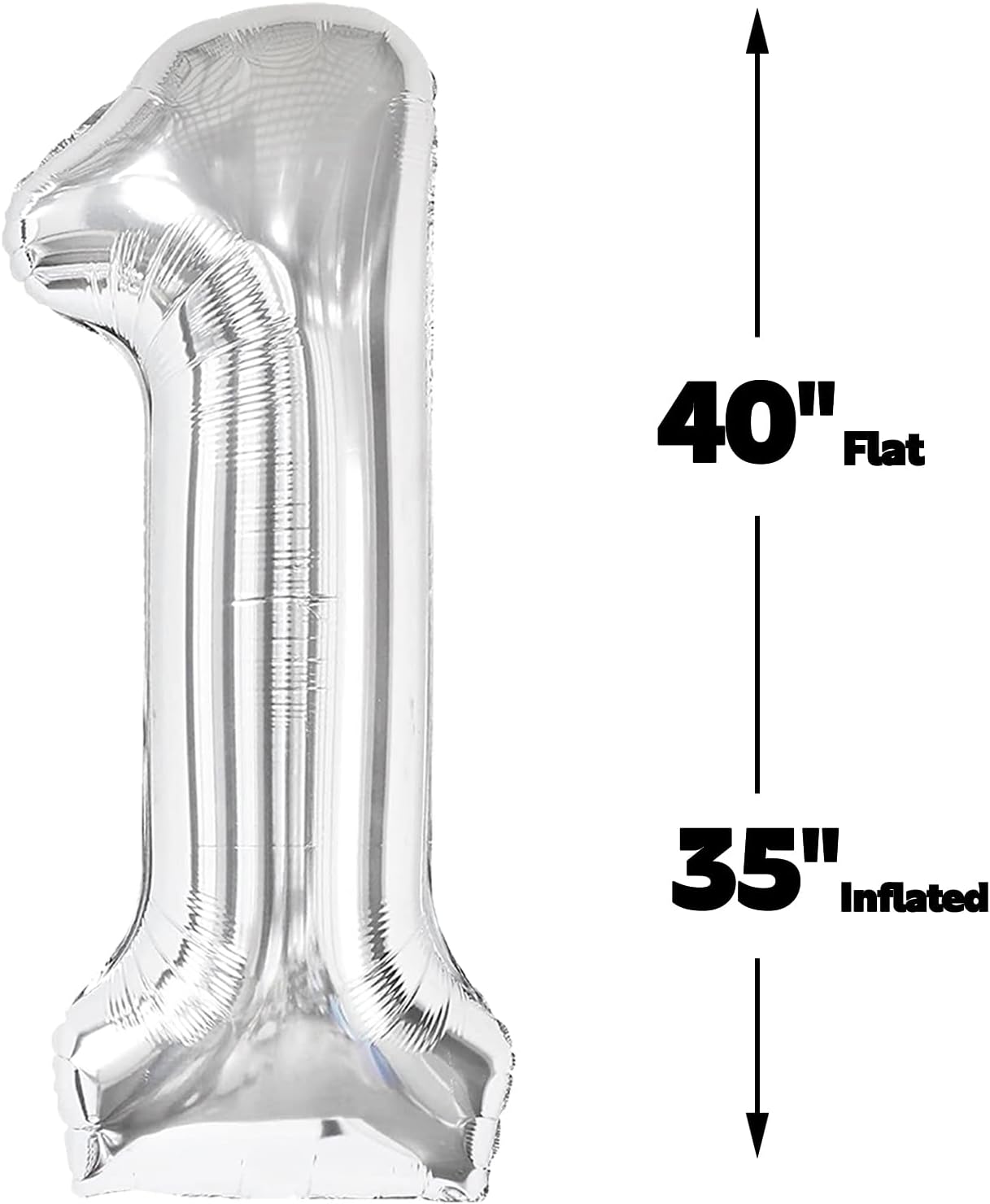 Silver 40 Inch 10 Number Balloons, 10 Decorations for 10 100 Birthday, Foil Giant Birthday Graduations Anniversary Party Balloons
