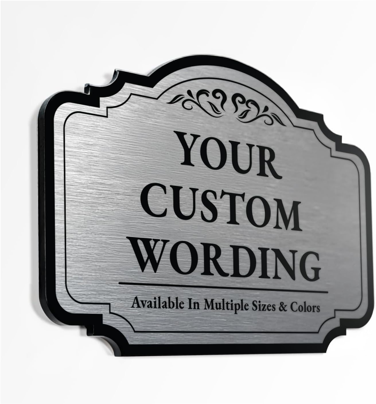 Design 24x18 In Metalic Silver Decorative Outdoor Personalized Aluminum Driveway Signs, Custom Waterproof Made In USA