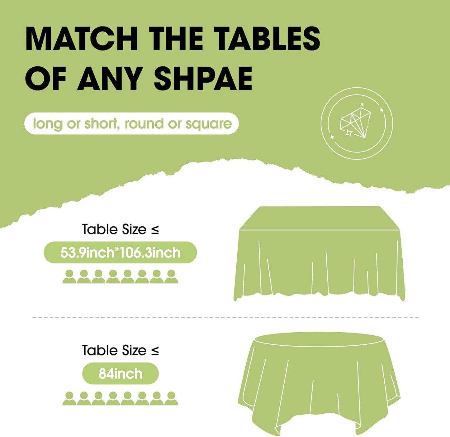 Pureegg Plastic Table Cloth Disposable 10 Pack, 54 x 108 Inch Table Cloths, Party, Picnic, Decorative Gingham Tablecloths, Rectangle, Black and White Checkered Cover, Leakproof & Sturdy, Black Plaid