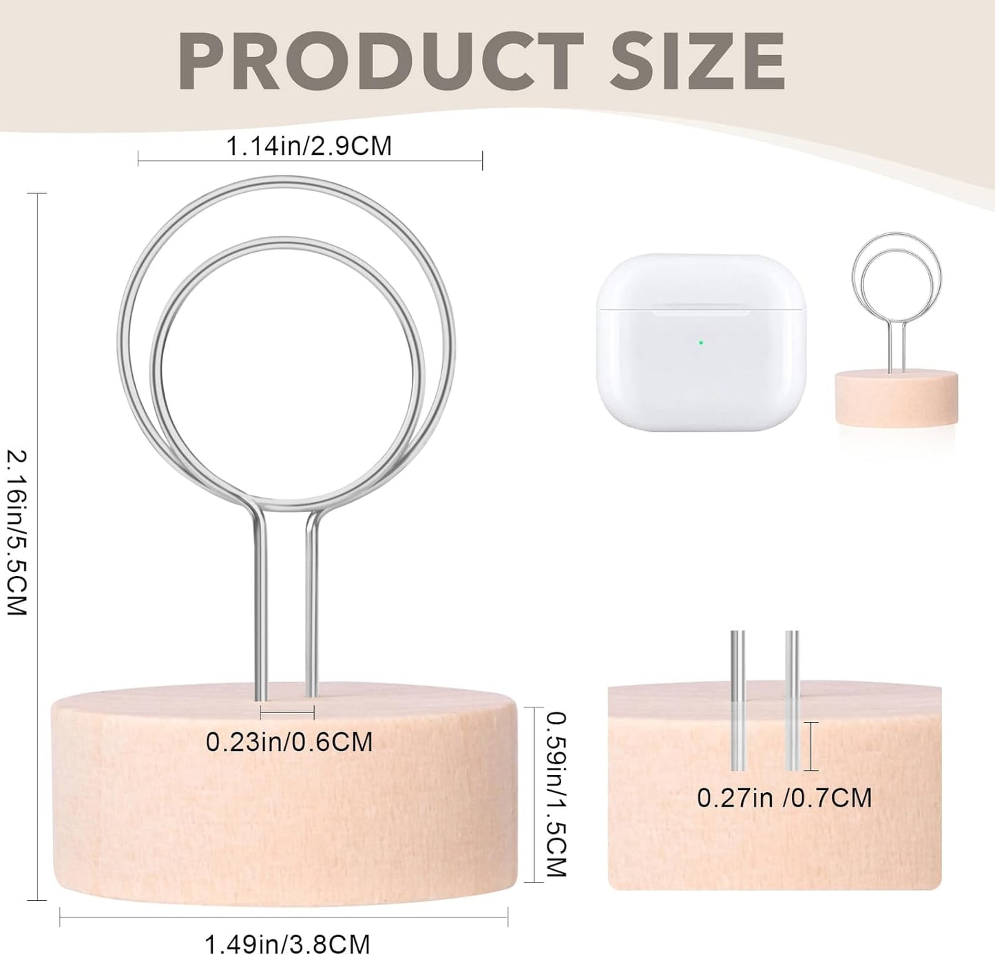 Table Number Holders Pack of 10 Metal Wire with Wooden Base for Better Stability Place Card Holders - Centerpieces, Picture Photo Sign Stands for Weddings, Party, Birthdays -Silver