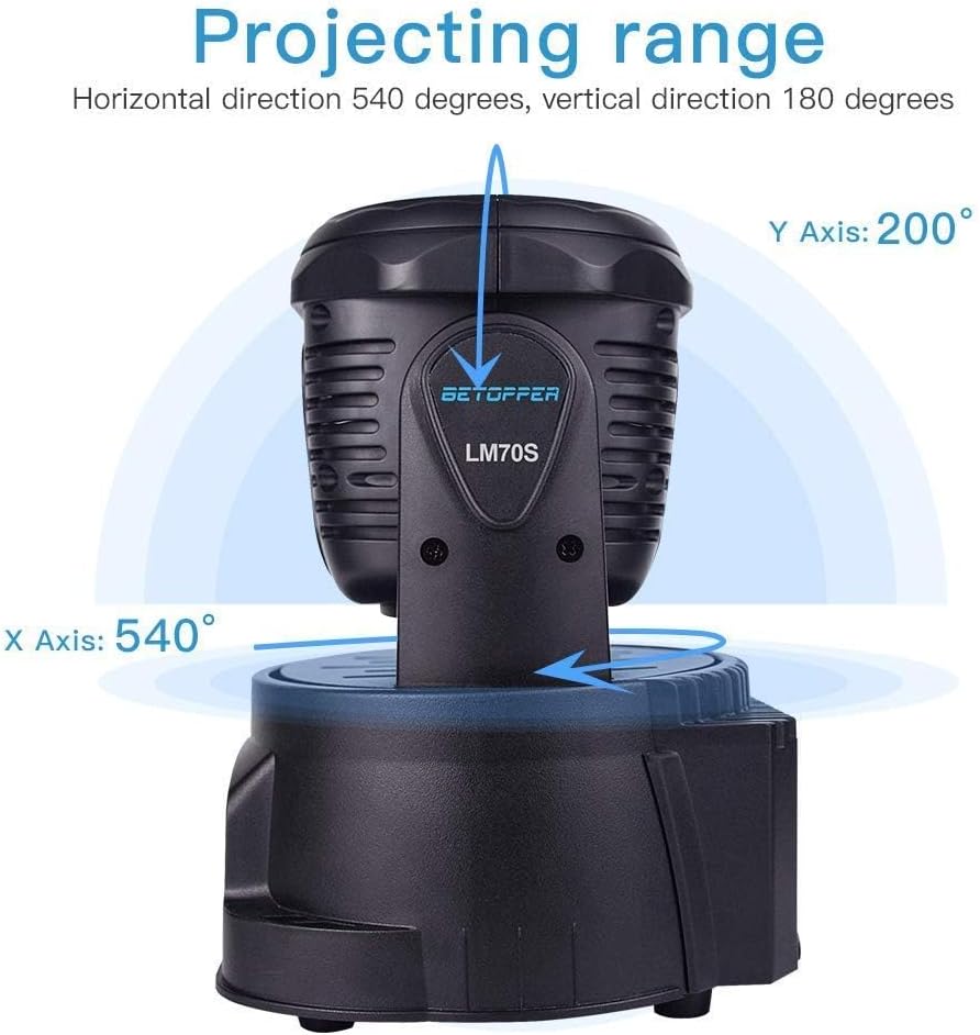 BETOPPER Moving Head RGBW, DJ Lights, Sound Activated/DMX Lighting, Moving Head Lights for Stage, Party, Live, DJ, Bar, Disco Lighting (7x8W 4 Packs)