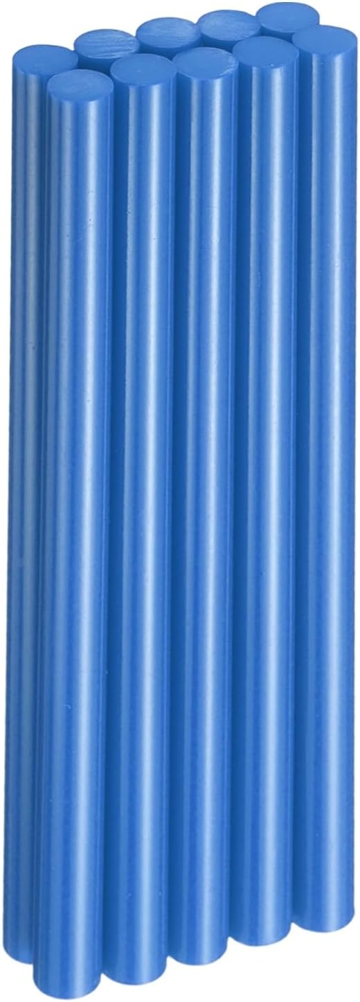 HARFINGTON 10pcs Hot Glue Sticks 0.43" Dia x 7.87" Long EVA Mini Hot Melt Adhesive Glue Stick for Hot Melt Gun Wood Plastic Glass Flowers Fabrics Foam, Blue