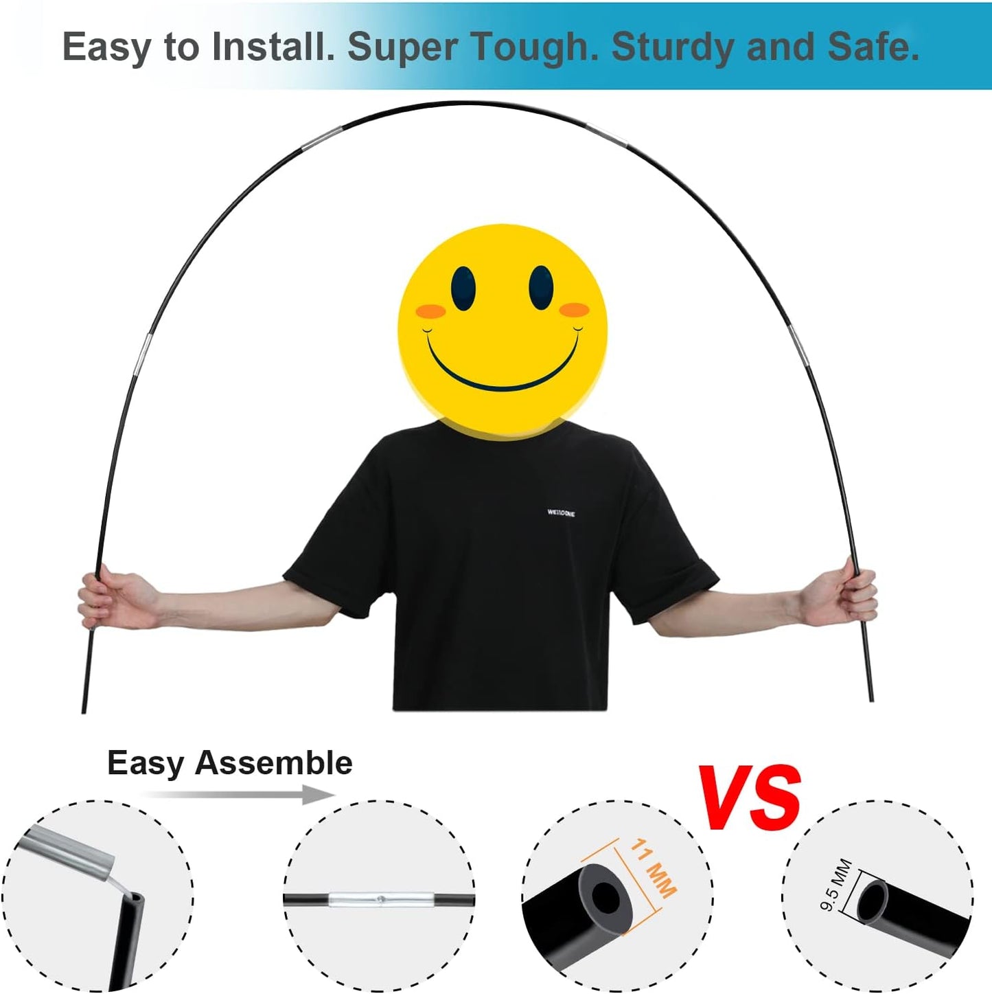 Improved Balloon Arch Kit, 10ft Wide & 9ft Tall Adjustable Balloon Arch Stand with Thicken Water Fillable Base, 50pcs Balloon Clip, Balloon Pump, Ground Nails for Wedding, Graduation, Birthday Party