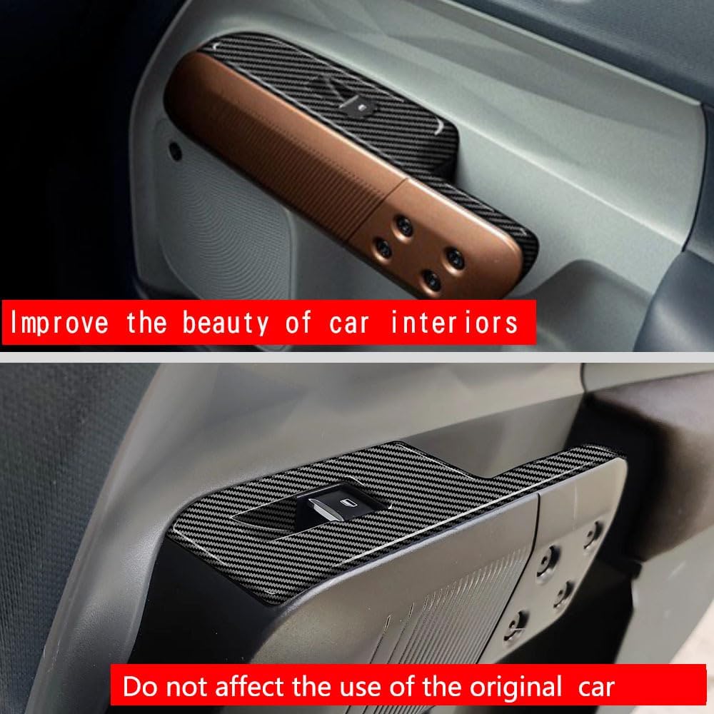 4pcs Carbon Fiber Style Front Rear Doors Window Glass Lift Switch Panel Cover Decorative Sticker Protection Car Interior Accessories for 2022-2025 Ford Maverick KT13