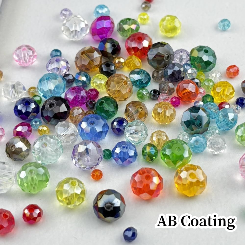 500pcs 3mm Crystal Glass Beads for Crafts Faceted Rondelle Glass Beads for Jewelry Making Crystal Spacer Beads for Necklaces Bracelets Earrings DIY Craft(Pink AB)