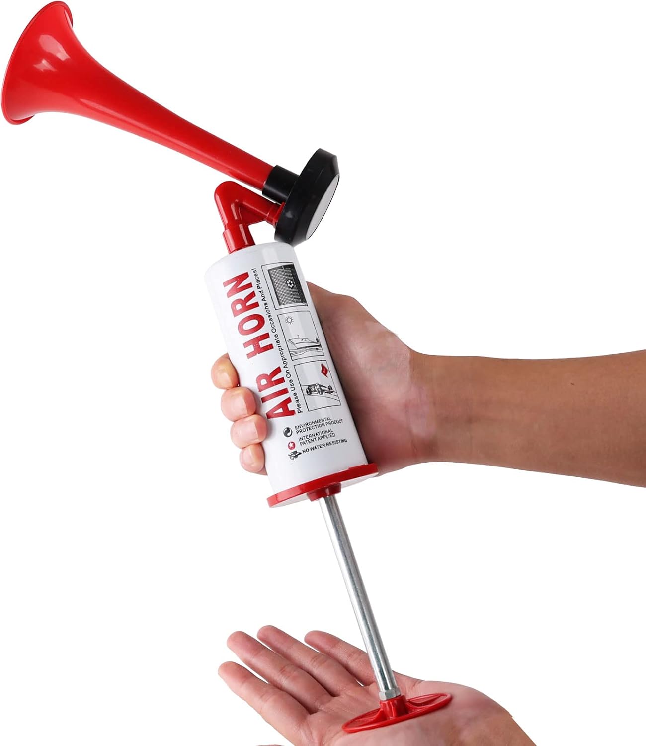 AOLINHAN Reusable Air Horn Loud Boat horn Handheld Stadium Horns Aluminum Personal Safety Handheld Horn Portable Pump Air Horns Loud Noise Maker Air+Horn Universal