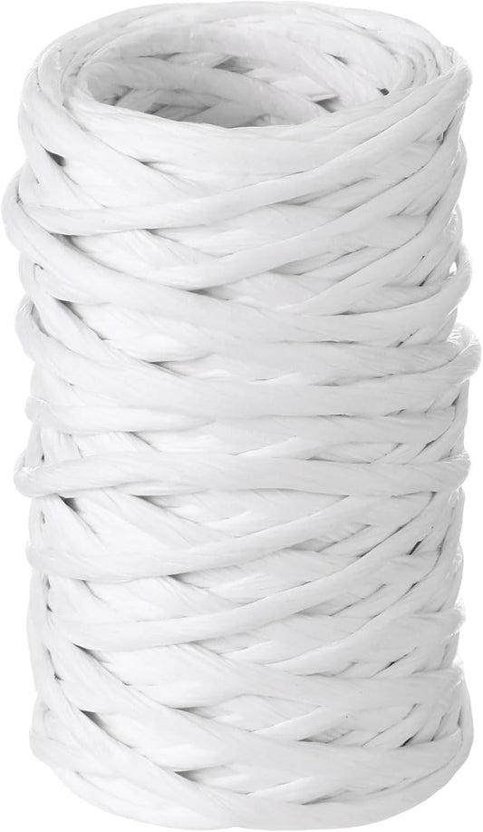 Syhood 65 Feet Floral Wire Rustic Vine Bind Wire for Craft Wrapping Flower Bouquets(White,1 Roll)