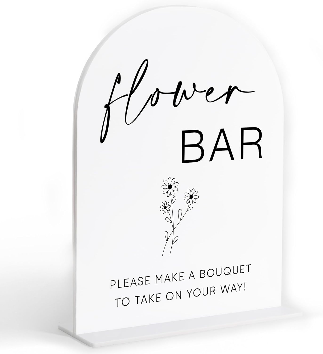 Flower Bar Sign, White Arch Acrylic Wedding Sign, Flower Bar Supplies, Wedding Reception Decorations, Bridal Shower Decor, Engagement Party Decor, Centerpiece Table Decorations Party-11