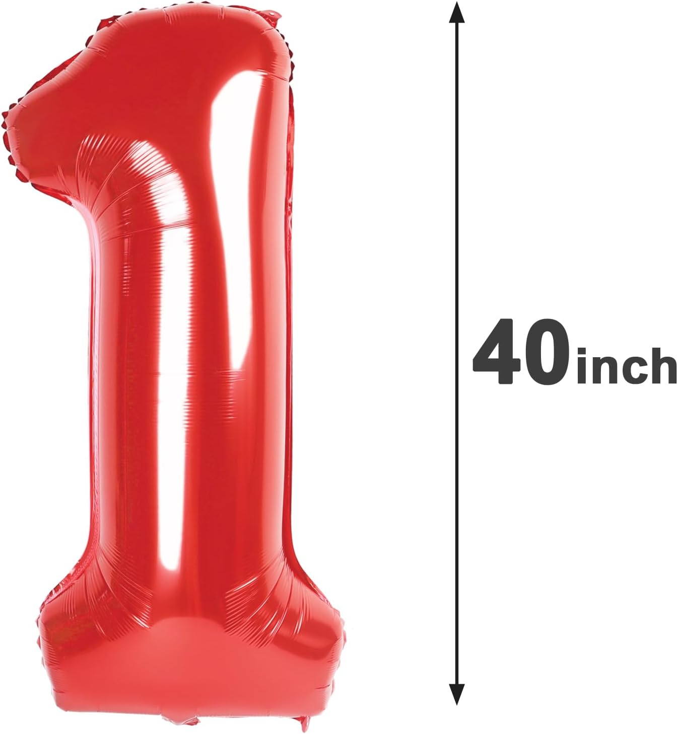 Number Balloon Red 1 Balloon 40 Inch, Red One 1st Number Balloon for First Birthday, 1 10 11 12 15 16 17 18 Red Party Graduations Decorations