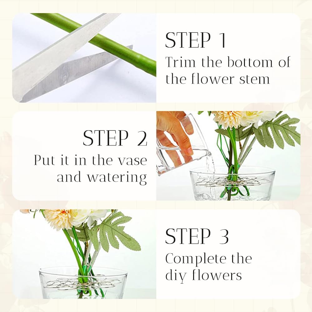 Stainless Steel Floral Grid Flower Arrangement Tool, 3pcs Reusable Floral Grid for Vase Stainless Steel Wire Flower Arranging Tool, Flower Grid Arranger for Arrangement Vase Plant Flower (Gold)