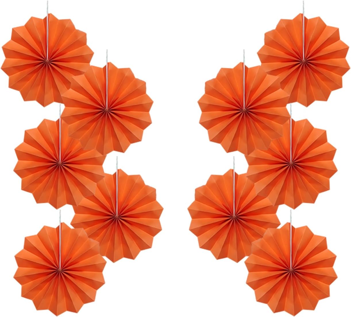 Orange Birthday Party Decorations,DIY Orange Paper Fans Hanging Decoration,8in Halloween Paper Fans,Halloween Decor,Fox Birthday Decorations Events Accessories 30 Color DIY Set (Orange)