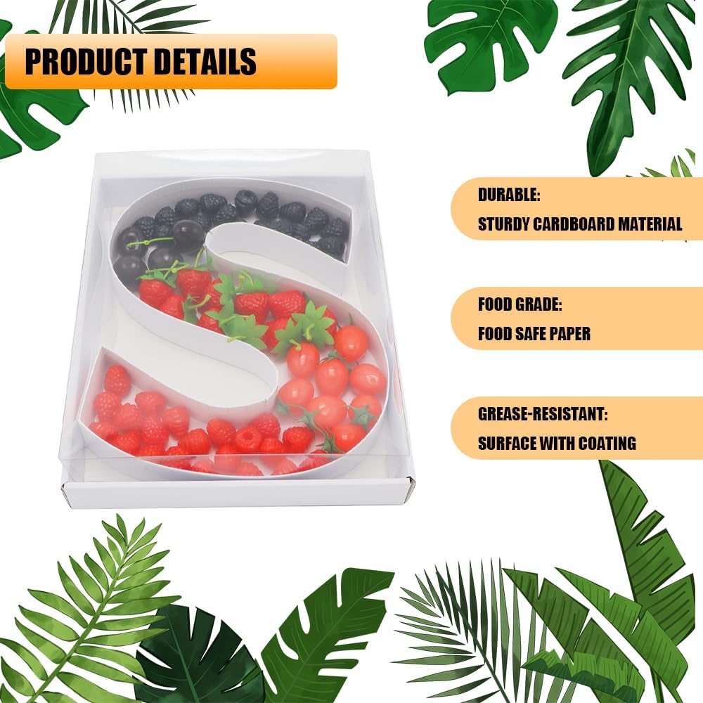 12" Fillable Cardboard Letter Charcuterie Gift Cupcake Box With Cover Sweets Packaging (S)