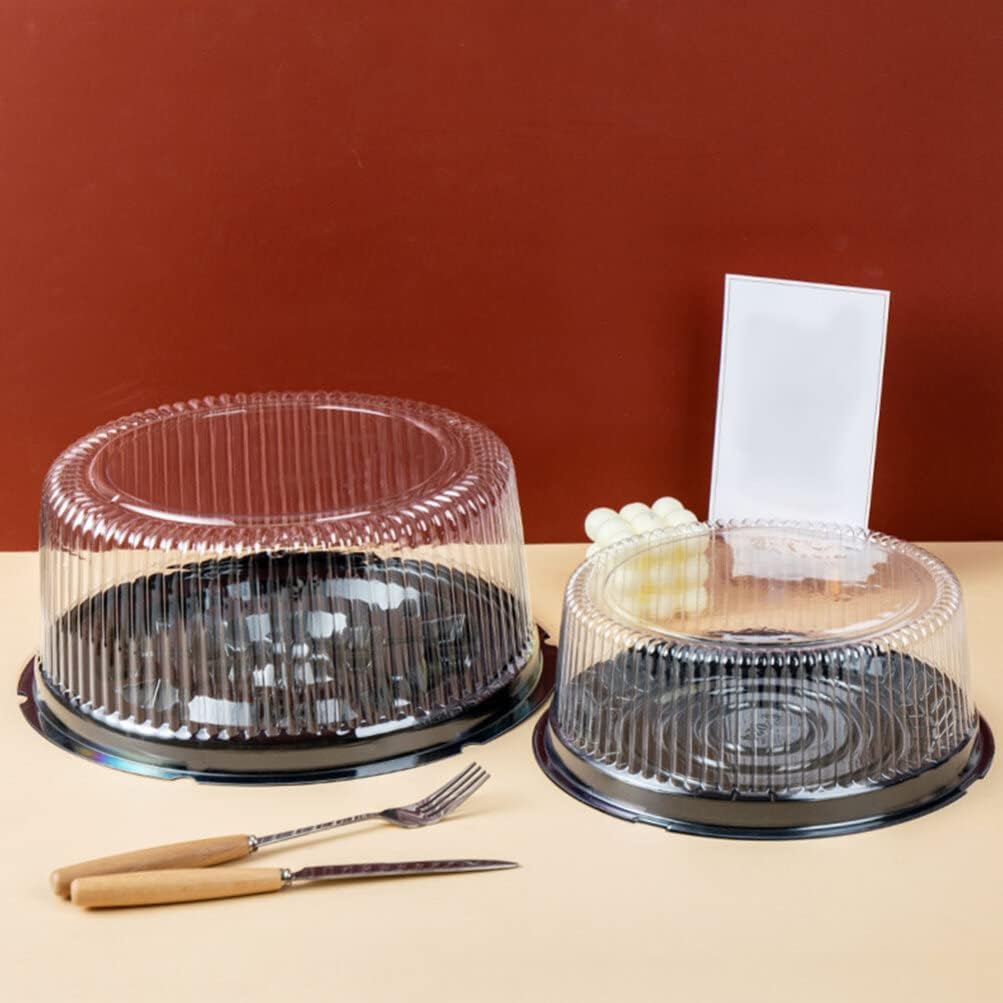 10-Pack Round Cake Stand & Dome - Clear Plastic Cupcake Stand, Cake Carrier & Box
