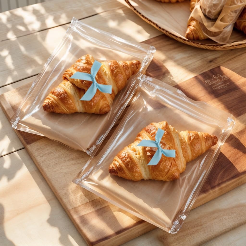 60pcs 1.7" Mini Light Blue Ribbon Bows Decor – Small DIY Satin Bows for Crafts, Little Sky Blue Bows for Gift Wrapping, Tiny Bow Stickers for Note Card Baby Shower Cake and Candle Decorations