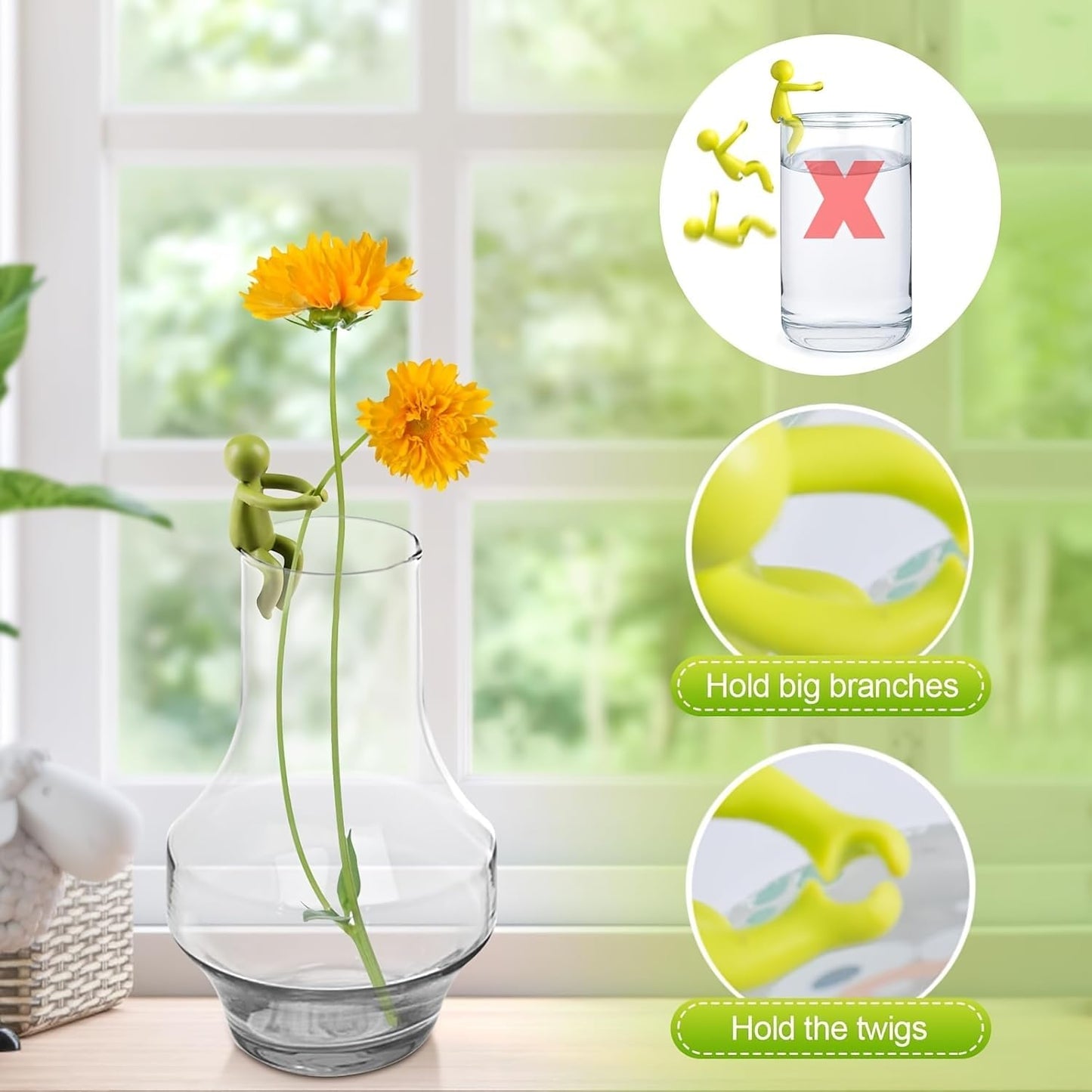 Plant Propagation Buddy, Plant Cutting Holder for Stems, Sprouts and Shoots, Plant Propagation Friends for an Indoor Garden or a Plant Propagation Station (9, Green)