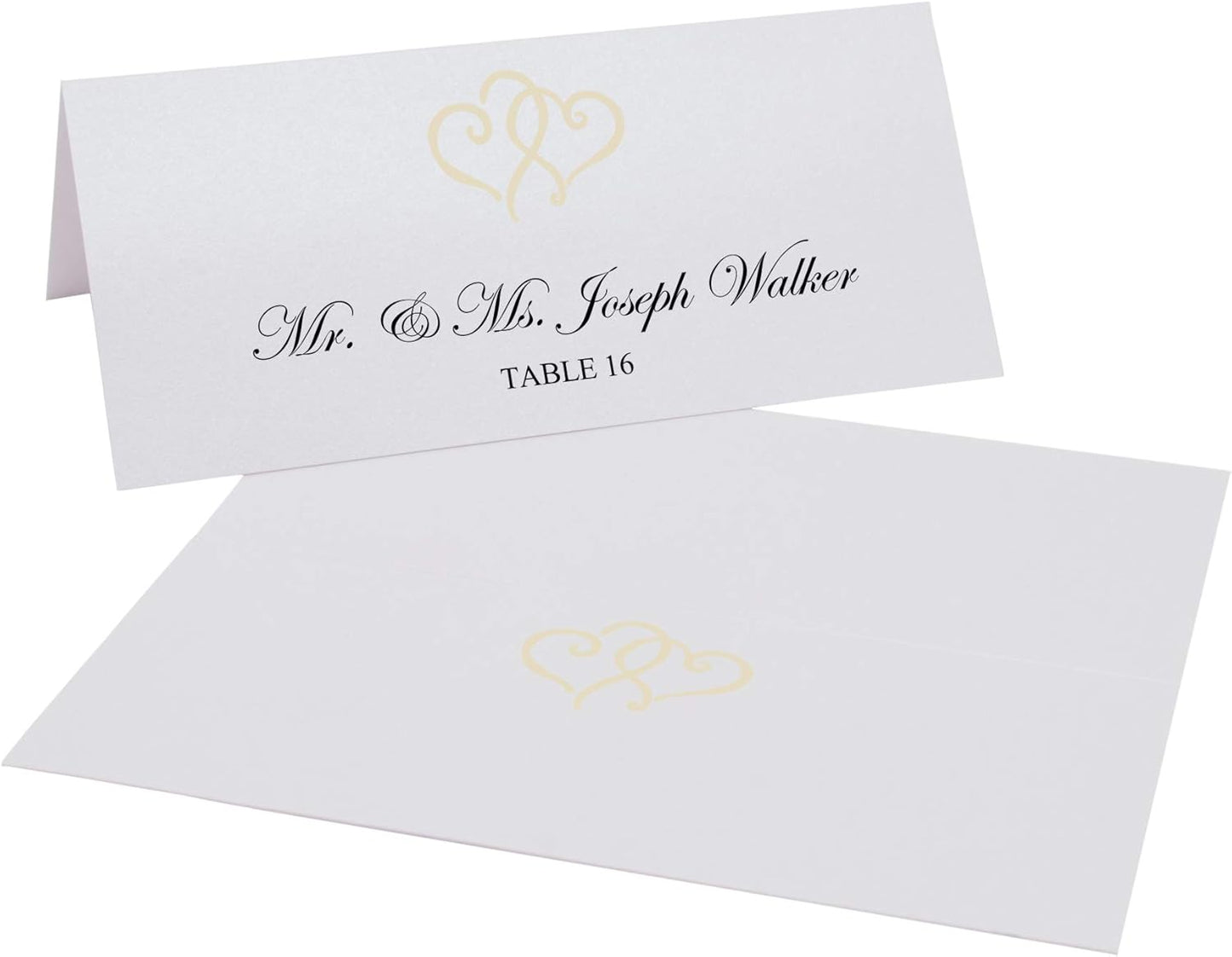 Linked Hearts Printable Place Cards, Ivory (Choose Color), Set of 150 (25 Sheets), Laser & Inkjet Printers - Wedding, Party, Dinner, and Special Events - Made in the USA