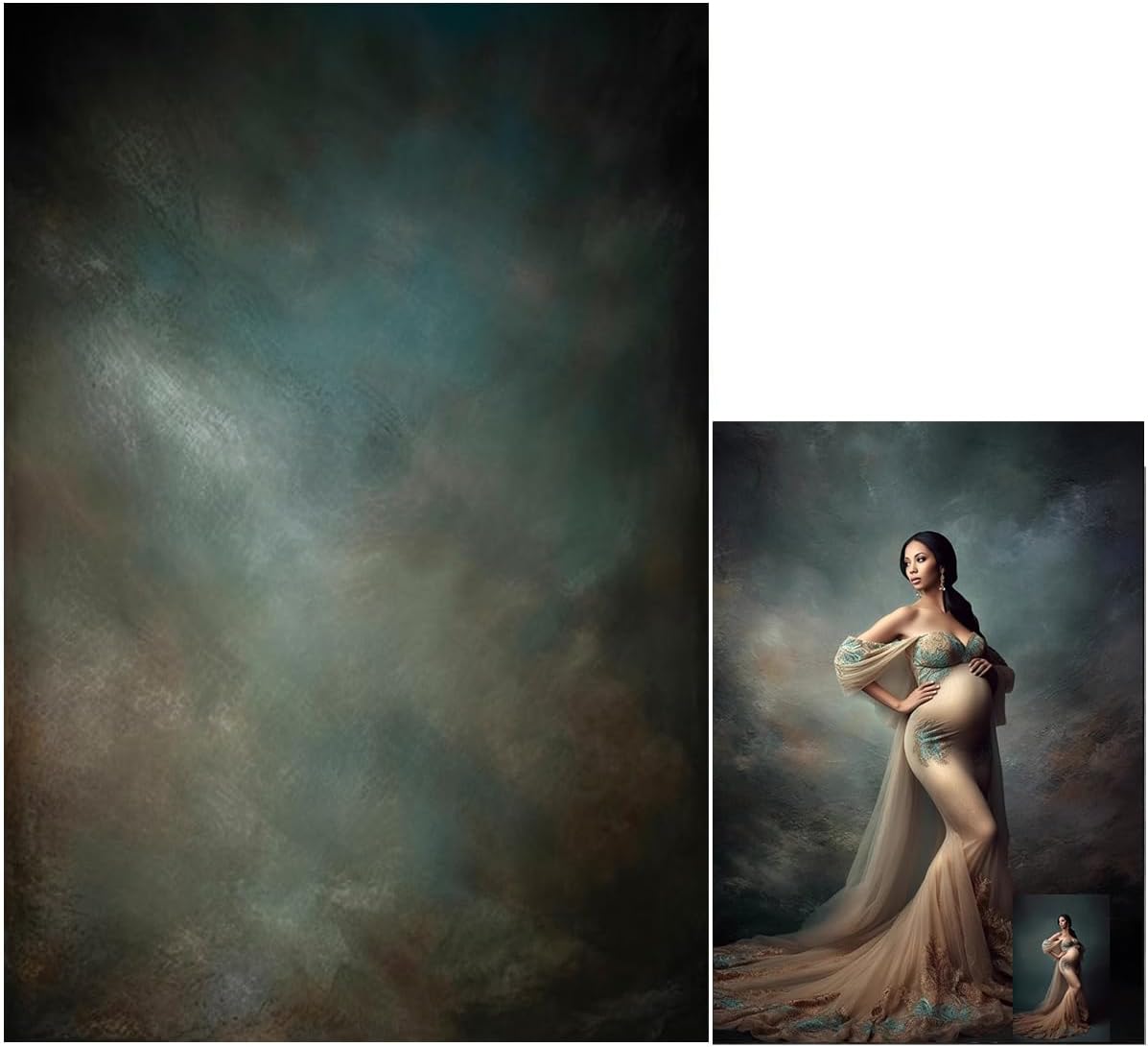 6x9ft Aqua Backdrops Portrait Backdrops for Photography Mottled Photo Background