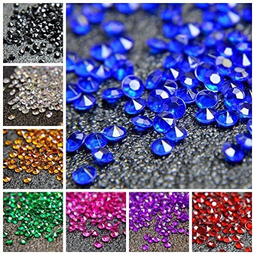 1000pcs/ Pack Wedding Table Acrylic Diamond Scatter Crystals Confetti Acrylic Gems Vase Fillers Rhinestones for Wedding, Bridal Shower, Vase Beads Decorations (10mm, Burgundy)