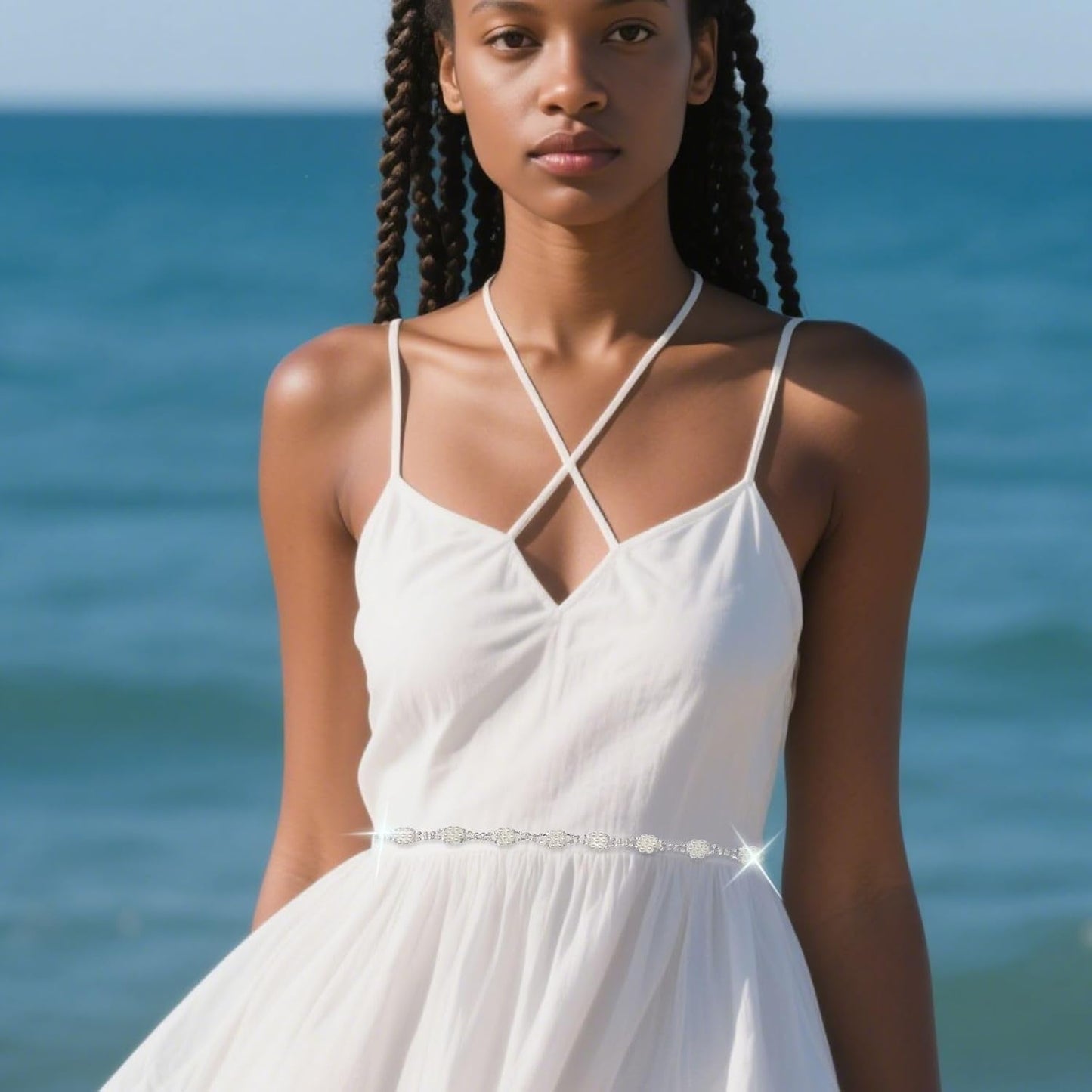 PEARLY JUN 2 Yards Pearl Rhinestone Trim Chain Silver Crystal Fringe Diamond Applique Ribbon String Tassel Strip for Sewing Wedding Dress Crafting Crafts Flower Embellishments