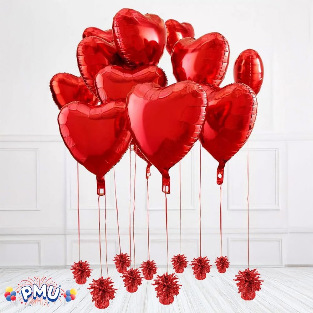 PMU Kisses Balloon Weights - Decorative Balloon Weight for Christmas, Thanksgiving, Birthday, Party Favors, Wedding & Baby Shower - 6oz. Red, Pkg/1