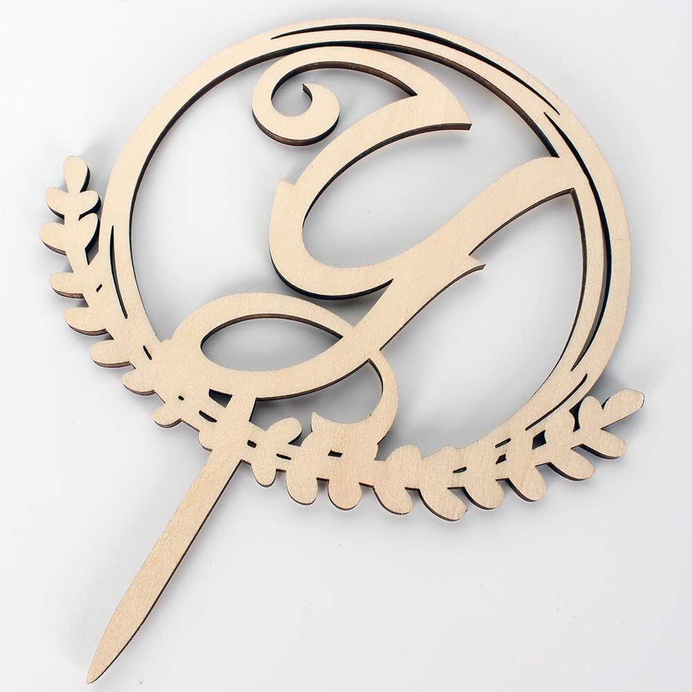 LINGTEER Personalized Inital Letter Y Wooden Cake Topper Perfect for Birthday Rustic Wedding Anniversary Keepsake Party Decoration